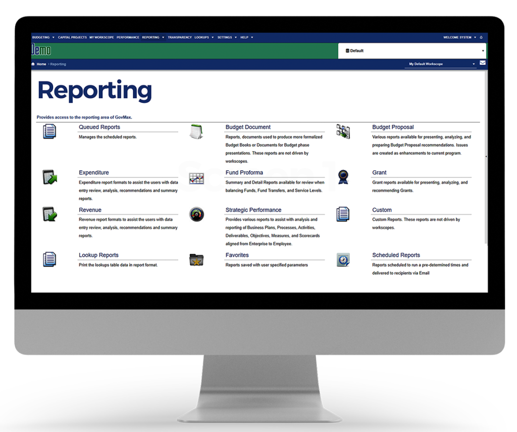 Custom Reports GovMax reports